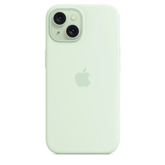 Coque en silicone pour iPhone 15 avec MagSafe