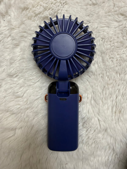 Portable Handheld Fan with LED Display – Navy Blue